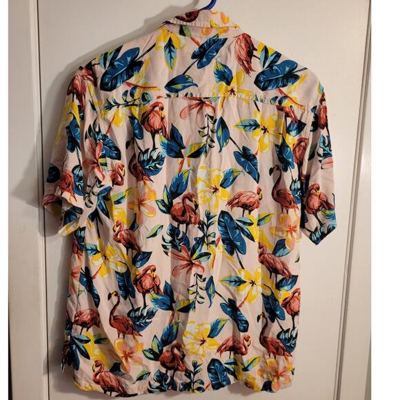 Massive Flamingo Hawaiian Shirt Mens Small - Fun Print Dadcore Nerdy Hipster - Picture 4 of 10